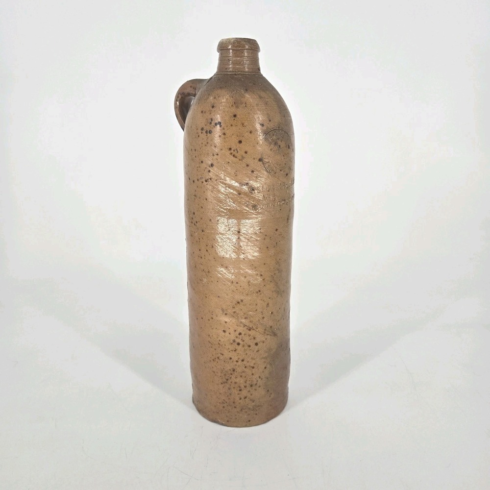Antique Apollinaris Stoneware Bottle Georg Kreuzberg Ahrweiler Jug 12" No 87 19C